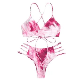 Bikini 2021 Moterų Bikini Kietas Nustatyti maudymosi kostiumėlį Dviejų dalių Užpildytas Liemenėlė maudymosi Kostiumėliai Paplūdimio biquini traje de baño mujer #K4