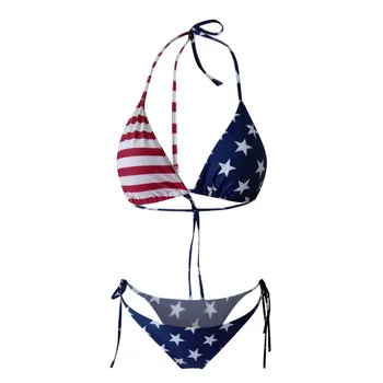 Bikini 2021 Seksualus Amerikos Vėliava Spausdinti Aukštos Sumažinti Kojų, Bikini Nustatyti Dviejų dalių maudymosi kostiumėlį, maudymosi kostiumėliai moterims tankini maudymosi kostiumas moterims