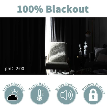 Blackout Užuolaidos Miegamieji, Blackout Audiniai Šilumos Užuolaidos, siekiant Sumažinti Triukšmą ir Mažinti Žaliuzės (42 x 63 Cm, Tamsiai Pilkos spalvos, 2