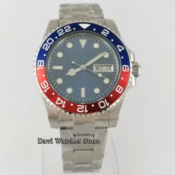Bliger 40mm Top Mens Watches Sterilūs Safyro Stiklas Laikrodžio Laikrodis atsparus Vandeniui Automatinis NH36A Judėjimo Blue Dial Titano Bezel