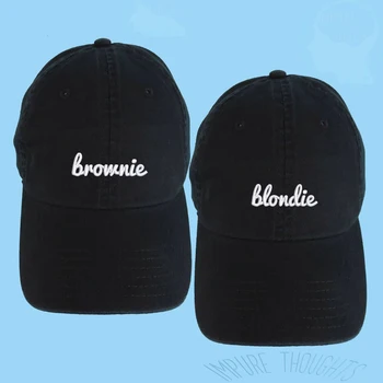 Blondie ir Šokoladinių 2 mada Tėtis Skrybėlės medvilnės reguliuojamas laišką siuvinėjimo hip-hop beisbolo kepuraitę naujas sporto snapback skrybėlės