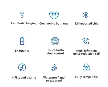 Bluetooth 5.0 Ausines Su Mic Handfree Belaidės Ausinės Skambinkite 10+ Valandų Stereo Vandeniui Verslo, Sporto laisvų Rankų įranga 