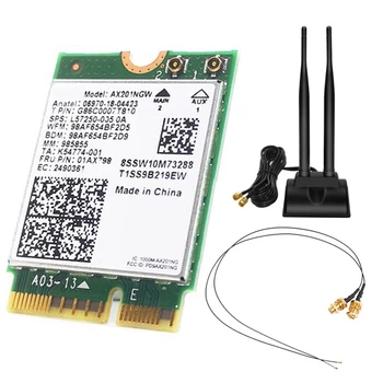 Bluetooth 5.0 Belaidžio AX201NGW Wifi Darbalaukio Rinkinys IPEX MHF4 U. FL Antena NGFF M. 2 CNVIo2 už AX201 Tinklo plokštė