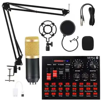 BM800 Mikrofonas N9 Garso Korta PC Žaidimas Live Transliacijos dj Kondensatoriaus MIC Stand USB BT karaoke Įrašymo Studijoje Profesionalus