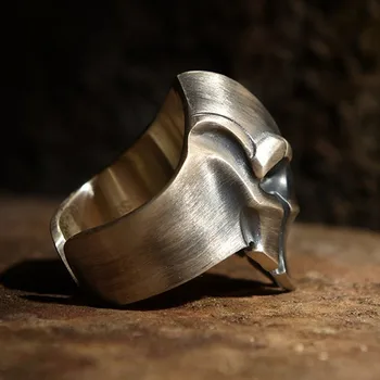 BOCAI naujas nekilnojamojo s925 sterlingas sidabro spartan vyras žiedas vieno žiedo retro mados asmenybės rankų darbo kaukolės žiedas Žmogus
