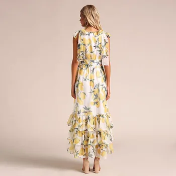 Boho Maxi Suknelės Moterims Šifono Plisuotos Suknelė Elegantiškas Vakaras Spausdinti Skraiste Longue Femme Naują Atvykimo 2021 Ponios Suknelės