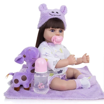 Boneca Bebe Atgimsta 18Inch Baby Doll Žaislas Minkštas Vinilo Audiniu Kūno Realus Puikus Žaislai Vaikams Gimtadienio Siurprizas