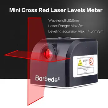 Borbede Mini 2 Kryžminio Lazerio Lygio Matuoklis Raudonos Linijos Vertikalus Horizontalus Niveliavimo prietaisas su Magnetu Adsorbcijos 2019 NewArrivl