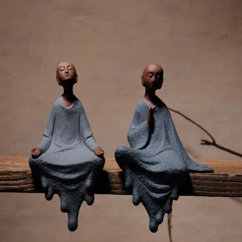 BOUSSAC Molio vienuolis budos statula sėdi zen creative papuošalai namų puošybai vienuolis dovana figūrėlės stalo handcrafts