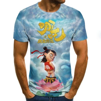Boutique vasaros drabužių 3D spausdinimo Kinijos animacija filmo personažai Atsitiktinis vyrų/moterų marškinėliai vaikų mados marškinėliai