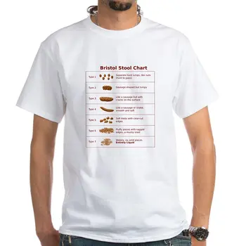 Bristol Išmatose Diagramos White T-Shirt - Medvilnės, Marškinėliai, Baltos Spalvos