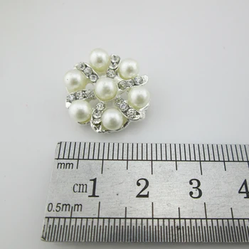 (BT284 20mm)5vnt kalnų krištolas metalo, dramblio kaulo pearl plaukų gėlių centras scrapbooking