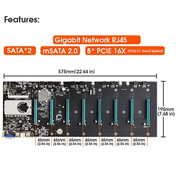 BTC-37/BTC-D37 Miner Plokštė CPU Nustatyti 8 Vaizdo Kortelės Lizdas DDR3 Memory Integruota VGA Sąsaja, Mažas Energijos Suvartojimas