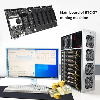 BTC-37 Miner Plokštė CPU Nustatyti SATA 3.0 8 GPU PCI-E 16X Plokštę su USB 2.0 DDR3 Atminties Lizdus Kompiuterių Dalys