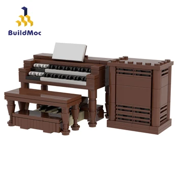 BuildMoc Kūrėjas Ekspertas Mini Piano Set SS Draugais Mergaitėms Kėdė Blokai Kūrėjas Kabineto Plytų Žaislai Vaikams Dovanų