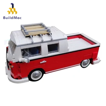 BuildMOC Kūrėjas Techninė Automobilių T1 Doka Kemperis Suderinama SS-23519 Krovinių Turizmo Sunkvežimio Modelis Blokai Transporto priemonės, Žaislai