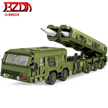 BZDA Karinės serijos DF-17 DF-100 DF-41 Raketų paleidimo automobilių Blokai allistic Raketų sunkvežimių Plytų modle žaislas Dovanos