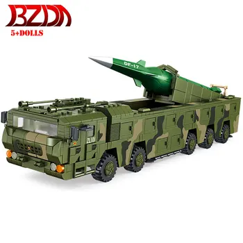 BZDA Karinės serijos DF-17 DF-100 DF-41 Raketų paleidimo automobilių Blokai allistic Raketų sunkvežimių Plytų modle žaislas Dovanos