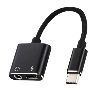 C tipo Su 3.5 Mm ir Įkroviklio 2 In1 Ausinių AUX Audio jungtis USB C Kabelio Adapteris MN Mobiliojo Telefono Adapteriai & Keitikliai