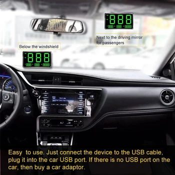 C80 Skaitmeninis Automobilių HUD Head Up Display GPS Spidometro Greičio Matuoklis greičio viršijimo Įspėjimo Aukštis Ekranas Automobilių Sunkvežimiai