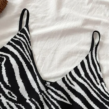 Camis Moterys Dizaineris Zebras Dryžuotas Visas rungtynes, Kietas, Tankus Moterų Spageti Dirželis Seksualus Retro Mados Ins Viršūnės-pečių Prabangus Naujas