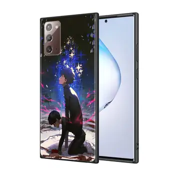 Case For Samsung Galaxy Note 10 Plius Lite 20 Ultra 5G 8 9 Juodas Minkštas Viršelis TPU Telefono Rubisafe Coque Shell Anime Mob Psicho 100