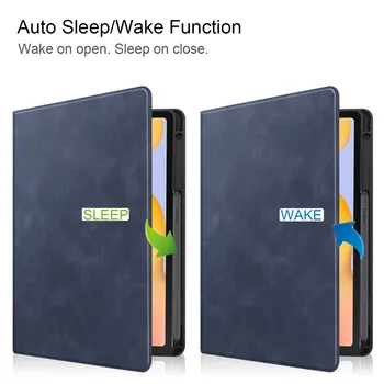 Case for Samsung Galaxy Tab S6 Lite su Pieštukas Turėtojas SM-P610 SM-P615 Apversti Stovėti Planšetinio kompiuterio Dangtelis S6 Lite Atveju Auto Sleep/Wake
