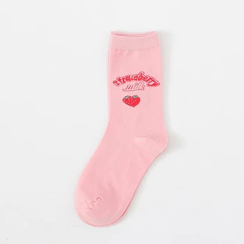 CHAOZHU moterų mielas rožinis braškių lady gimtadienio dovana kwaii visas rožinis saldainiukas mokyklos jaunųjų avalynė calcetines kojines kasdien