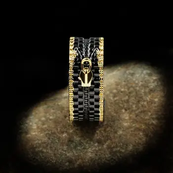CIZEVA Derliaus Perdėti Papuošalai Moterų Kianitas 925 Sterlingas Sidabro Žiedai Retro Juodojo Aukso Užpildytas Kokteilis Žiedai