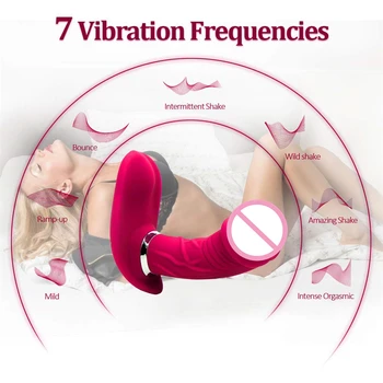 CO 18+ Moterų Nešiojami Vibratorius Dvigubas Dildo Motorinių Makšties Stimuliuoti G-Spot Klitorio Blizgesys Išplėstinio Lauko Suaugusiųjų Sekso Žaislai