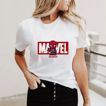 Cool Vasaros Moterų Marškinėliai Superhero Marvel Keršytojas Spausdinti Disney Animacinių Filmų Tshirts Black Panther Spausdinti Animacinių Filmų Superherojus Viršūnės