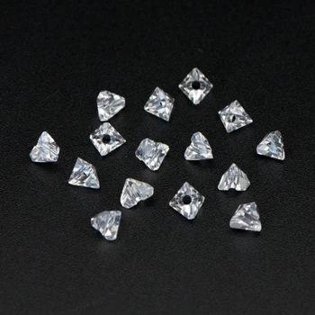 Crystal Trikampis Tarpiklis Karoliukai, 4mm, Briaunotas Stiklo Trikampis Karoliukai, Aišku (TS92-16)/ 145 karoliukai