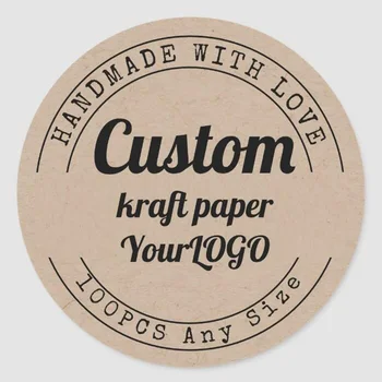 Custom kraft popieriaus, lipduko ačiū vestuvių dovanų dėžutėje kepimo kanceliarinės prekės lipdukas dekoro lipduko gimtadienio, vestuvių logotipą.