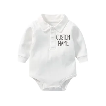 Custom Kūdikio Vardas Bodysuit su ilgomis Rankovėmis Asmeninį Pavadinimas Kūdikių Apranga, apranga Naujagimiams, Ateina į Namus Baby Shower Dovana Bodysuit