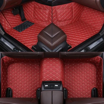 Custom Telefoną kišenėje automobilio grindų kilimėlio VW Caddy Touran Tiguan TOUAREG Atlas GOL Caravelle Sharan variantas kiliminė danga, Patvari oda