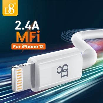 D8 Pfi Žaibo USB Kabelis iPhone 12 11 Pro Max XS X XR 8 7 6 5 USB Greito Įkrovimo Kabelis USB Įkroviklis Duomenų Kabelis 0.2/1/1.5/2m