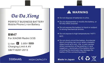 Da Da Xiong 5500mAh BM47 Baterija Xiaomi Redmi 3 3 3X Xiao mi Hongmi Redmi 4x