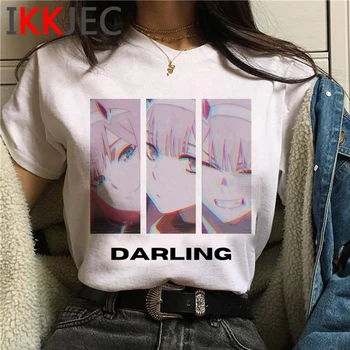 Darling į Franxx Nulis Du Estetinės Manga drabužiai vyrams 2021 plius dydis kawaii marškinėliai kawaii balti marškinėliai