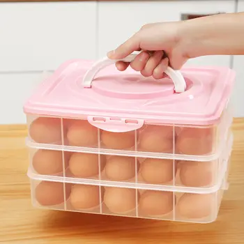 Daugiafunkcinis Plastikinis Šviežių išlaikyti Boxs Kiaušinių Laikymo Dėžutė Namų Virtuvės Reikmenys Multi-layer Kiaušinių Konteineriai Organizacija