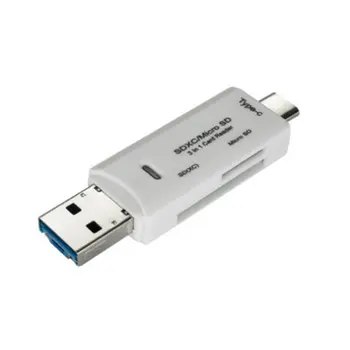 Daugiafunkcinis Universalus OTG Tipas-C Kortelių Skaitytuvą, USB 3.0 USB Micro USB Combo 2 Lizdas TF, SD Card Reader Nešiojamas KOMPIUTERIS