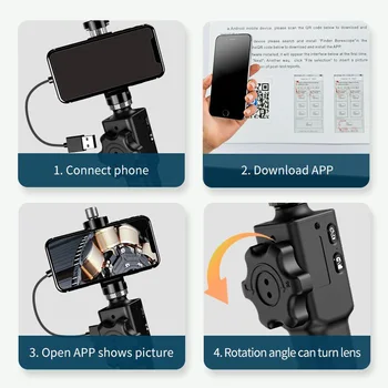 Daugiafunkcinis Vairas Endoskopą USB Išsakant Borescope fotografavimo ir Vaizdo Įrašymo Vamzdynų Kamera Su 1m Snakelike Vamzdis