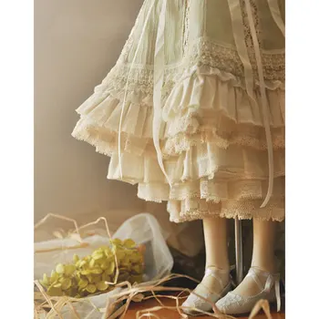 Daugiasluoksnės prancūzijos Karaliaus ilgomis Rankovėmis, Šviesiai Žalia Suknelė 1/3 1/4 BJD Doll - Ne Lėlė