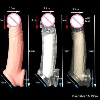 Daugkartinio Naudojimo Varpos Prezervatyvas Labai Elastinga Kristalų Penis Enlargement Extender Rankovės Atidėti Ejakuliacija Tikroviškas Dildo Sekso Žaislai Man