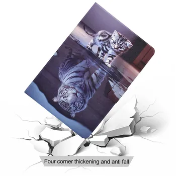 Dažytos Tiger Cat Atveju Galaxy Tab S7 Atveju SM-T870 T875 Smart Cover 