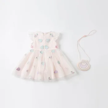 DBJ17828 dave bella vasaros baby girl mados animacinių filmų suknelė su samll maišelį šalis suknelė vaikams kūdikiams lolita 2vnt drabužiai