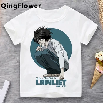 Death Note berniukai didelis nerimauti drabužius anime alt estetinės kostiumas roupa crianca drabužius marškinėlius mergaitės