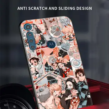 Demon Slayer Anime Atveju, Motorola Moto G9 Žaisti G8 Galia Lite Vienas Sintezės Plus G Stylus Juoda Telefono Korpuso Dangtelį G30 Krašto Maišeliu