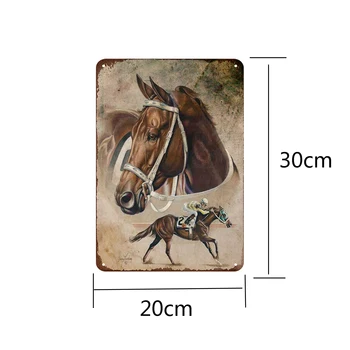 Derliaus Alavo Požymių Mustang Žirgo Galvos Horserace Gyvūnų Troba Apdailos vaiko Dovana Retro Durų Ženklas Metalo Plokštė