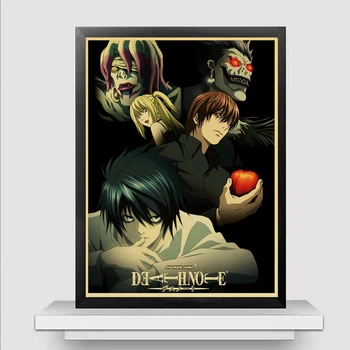 Derliaus Anime Serijos Death Note, Plakatai Retro Kraftpopieris Plakatas Baras Kambario Dekoravimas, Tapyba Meno Siena Lipdukas Nuotrauką