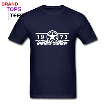 Derliaus Gimęs 1973 metais T-shirt Retro Nuostabus Vyrai, Negabaritinių Marškinėliai Pagaminti 1973 Visos Originalios Dalys, Prekės ženklo Drabužių